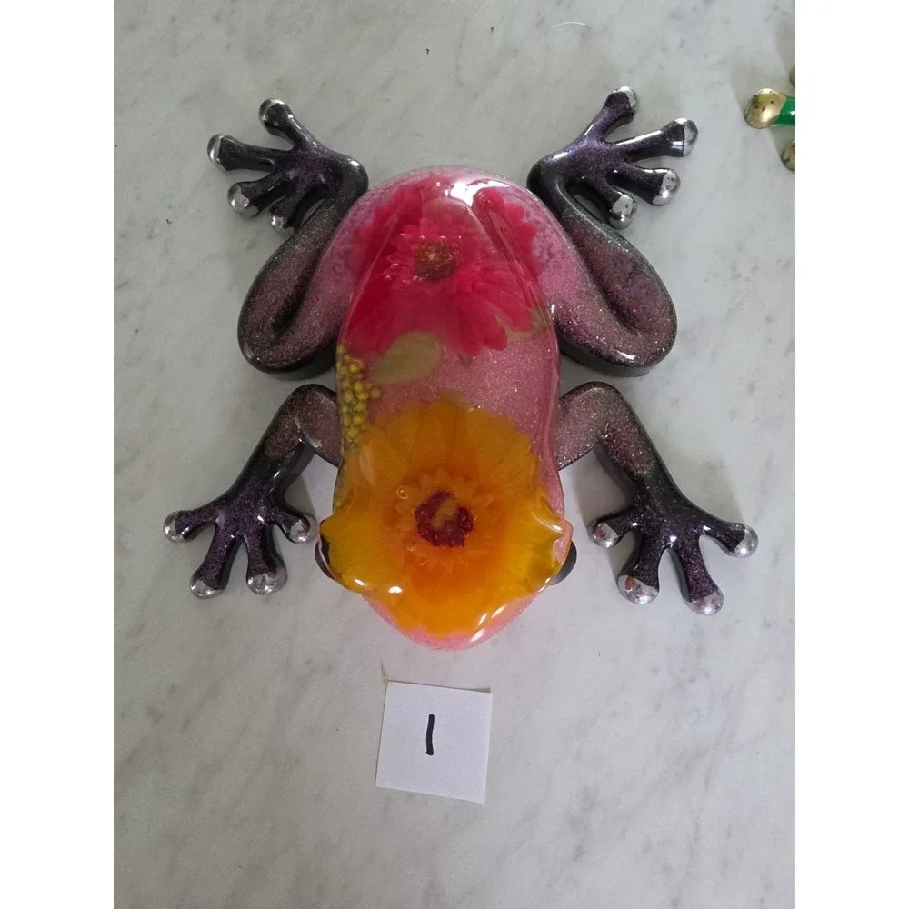 Large Handmade Resin Decorative Frog